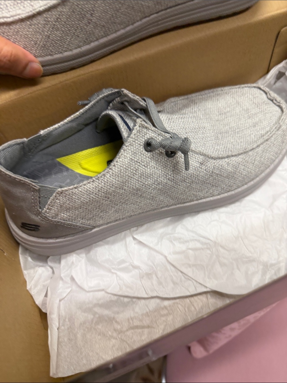 Skechers Gray Slip-On Knit Casual Sneakers - Picture 6 of 9